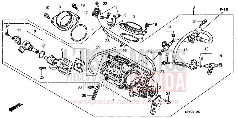 THROTTLE BODY for TRANSALP ABS MAT CYNOS GRAY METALLIC (NH312) from 2011